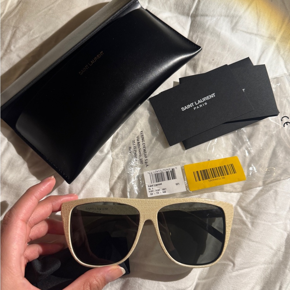 Saint Laurent SL1 Sunglasses in Ivory